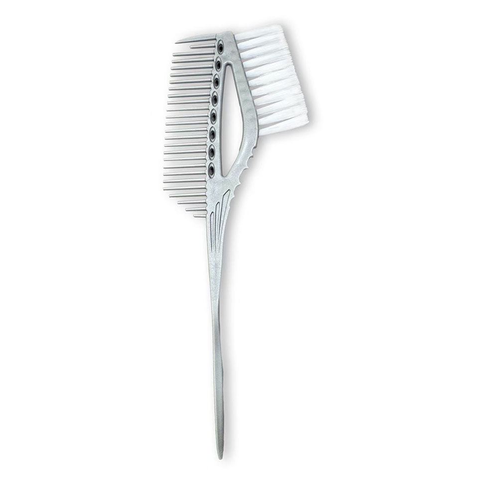 Hair Salon Dye Kit Colorful Hair Dye Tinting Brush Wholesale Double Side Rat Tail Highlight Plastic Comb Hair Dyeing Brush